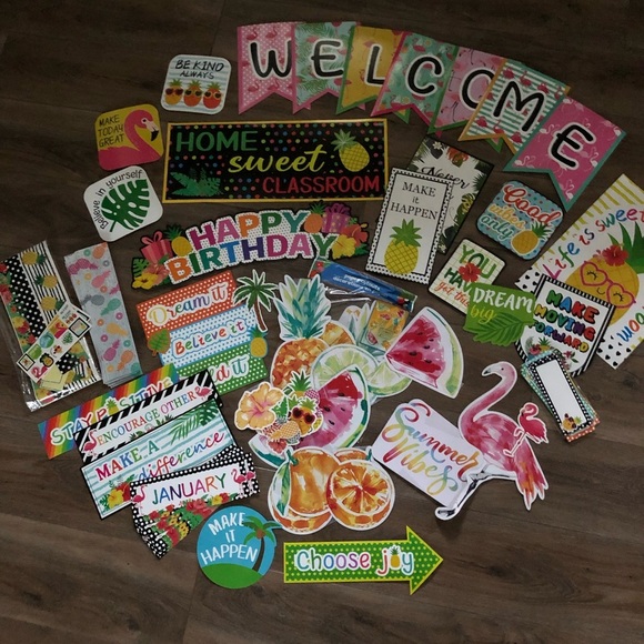Teacher Bundle Home School Party Decorative Banners Signs Borders Bulletin Board - Picture 9 of 9